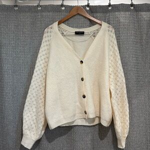 Lane Brant Cream Cardigan Size 14/16